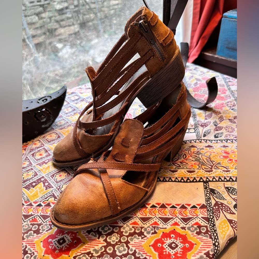 Coconuts by Matisse Nordstrom Strappy Booties Brown Leather